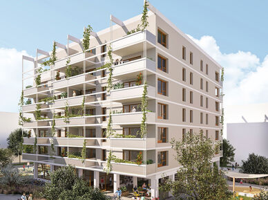 Visualisierung eines Wohnprojekts - Innenhofperspektive